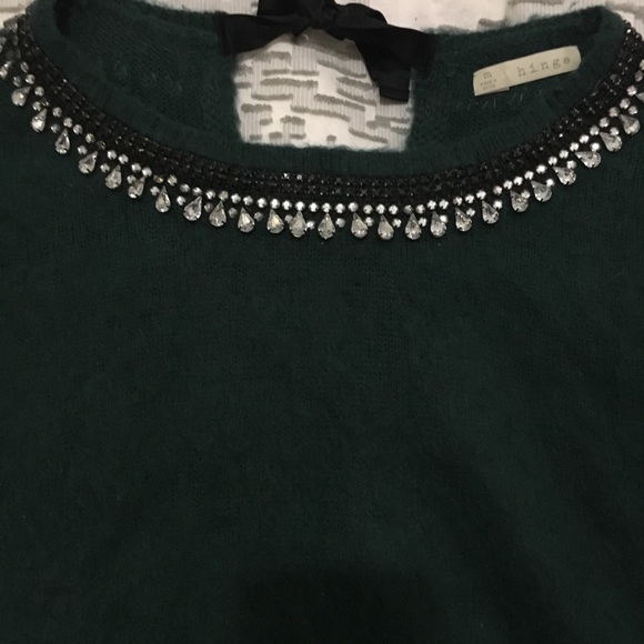 Hinge Oversize Green Jeweled Sweater - Picture 3 of 8